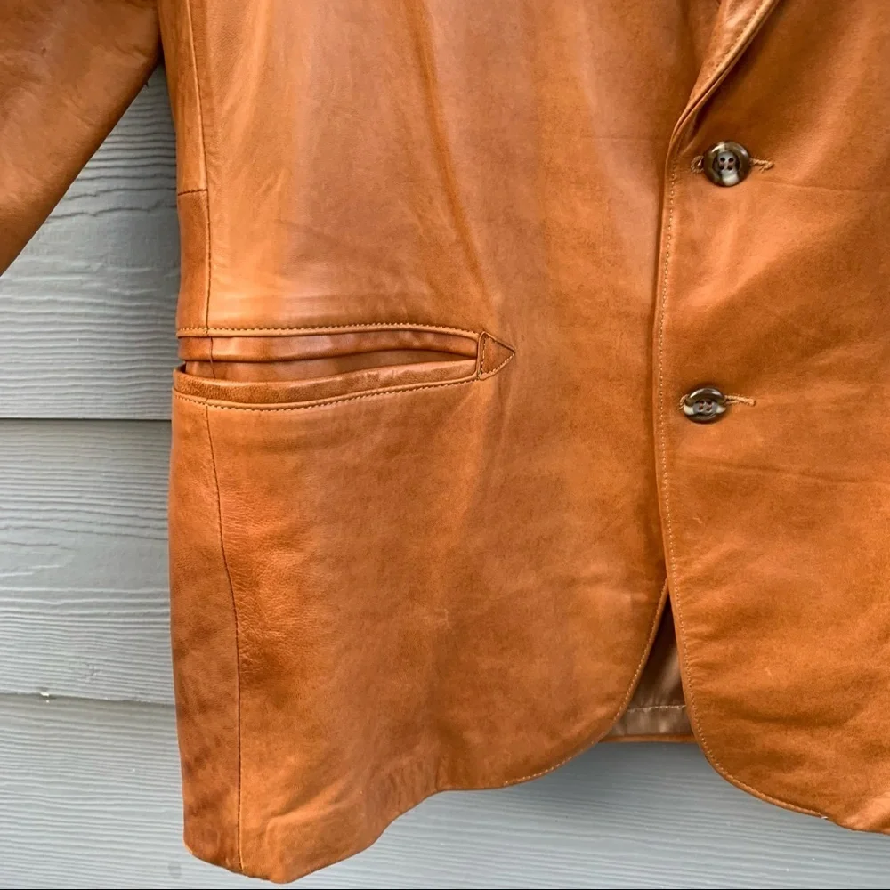Kenny Rogers by Robert Lewis soft lambskin leather jacket coat size 44
